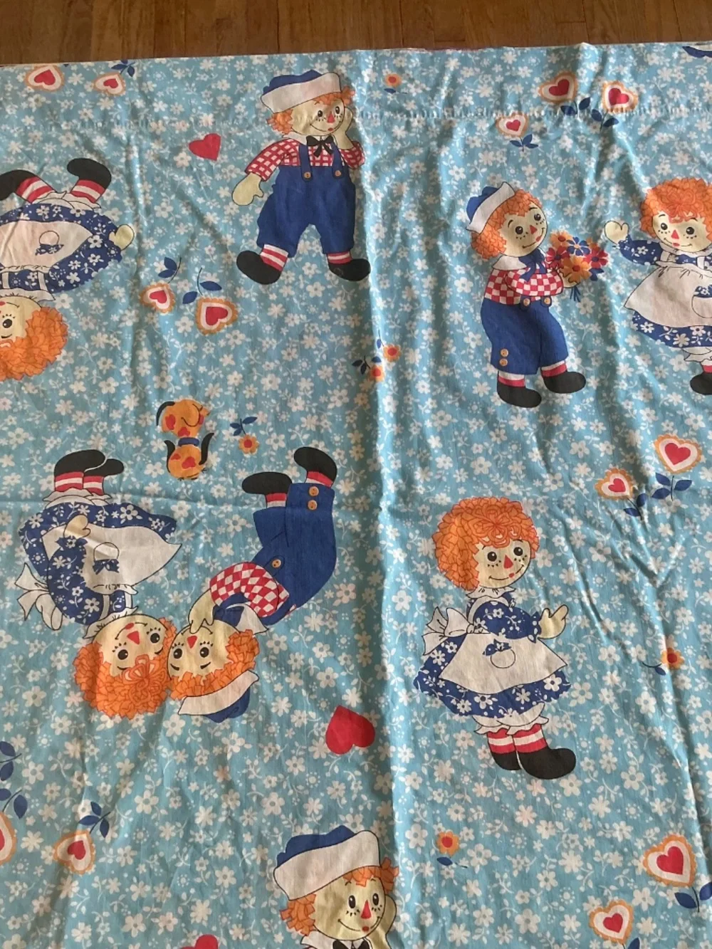 VIntage Sears Raggedy Ann & Andy FULL (82 x 94) Flat sheet + 1 pillowcase